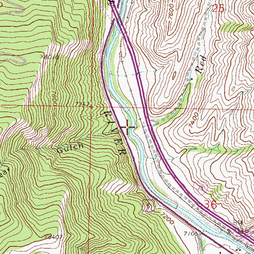 Topographic Map of Red Canyon Creek, CO