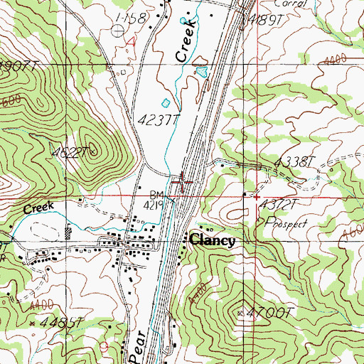 Topographic Map of Interchange 182, MT