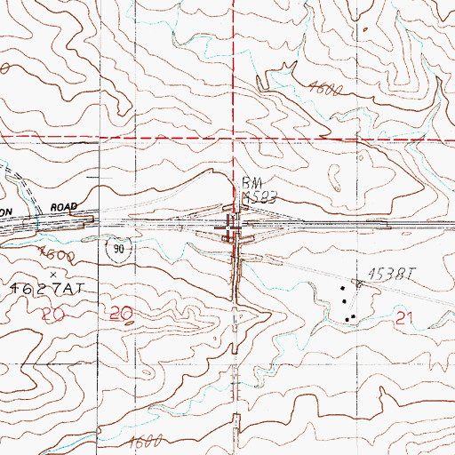 Topographic Map of Interchange 267, MT