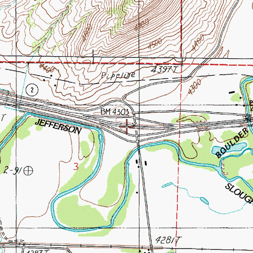 Topographic Map of Interchange 256, MT