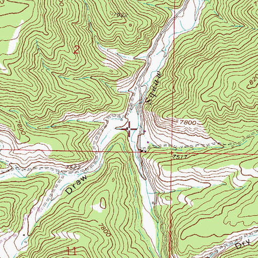 Topographic Map of Red Draw, CO