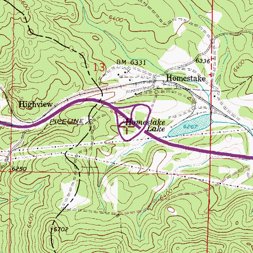Topographic Map of Interchange 233, MT