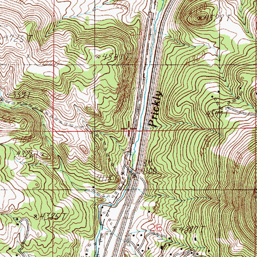 Topographic Map of Prickly Pear Diggings Historical Marker, MT