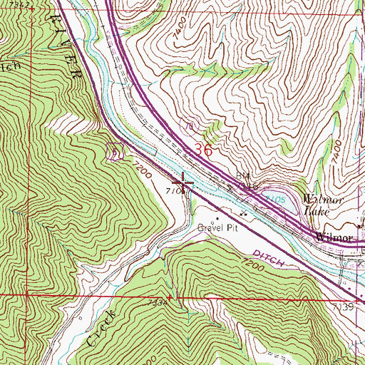 Topographic Map of Squaw Creek, CO