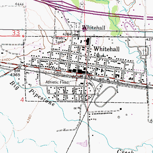 Topographic Map of Whitehall, MT