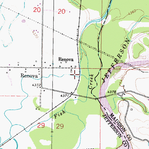 Topographic Map of Renova (historical), MT