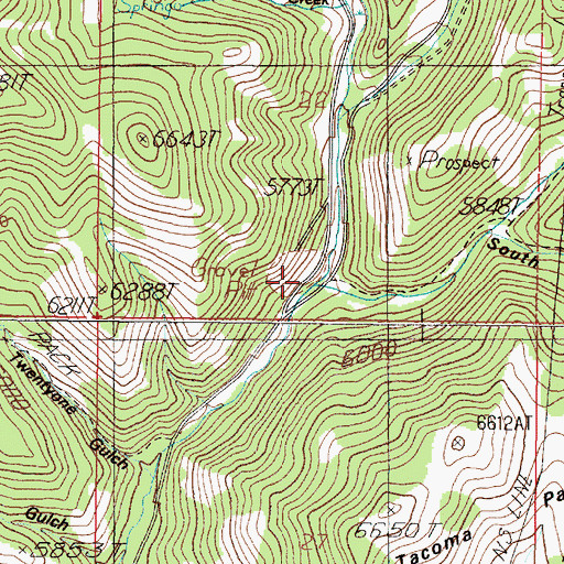 Topographic Map of Queen (historical), MT