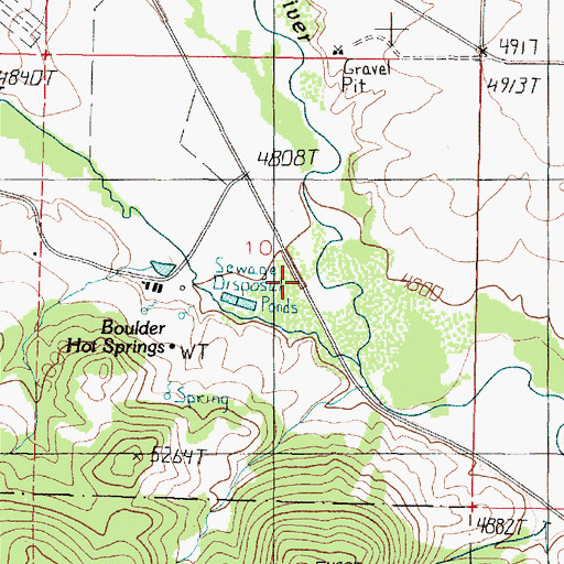 Topographic Map of Little Boulder (historical), MT