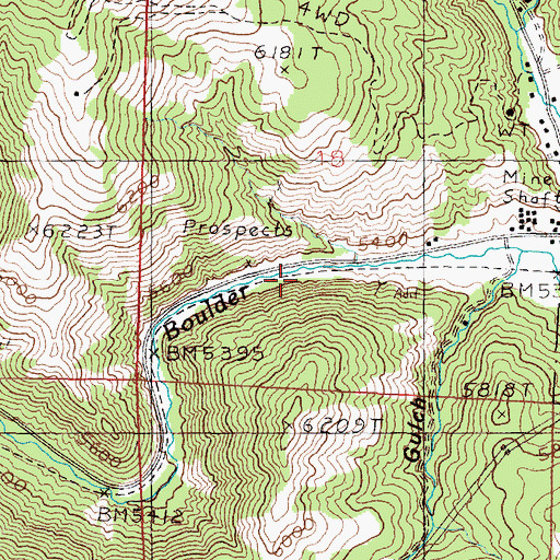 Topographic Map of Hope Mine Spur (historical), MT