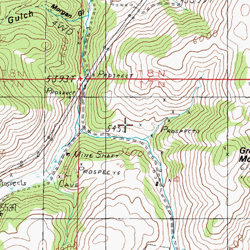 Topographic Map of Gregory (historical), MT