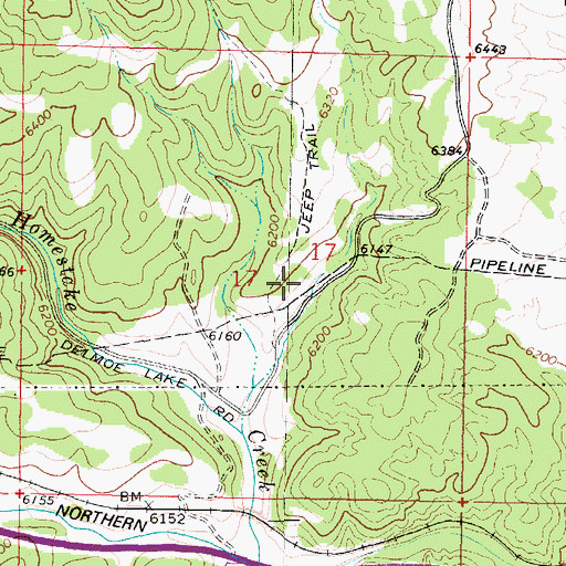 Topographic Map of Lewis (historical), MT