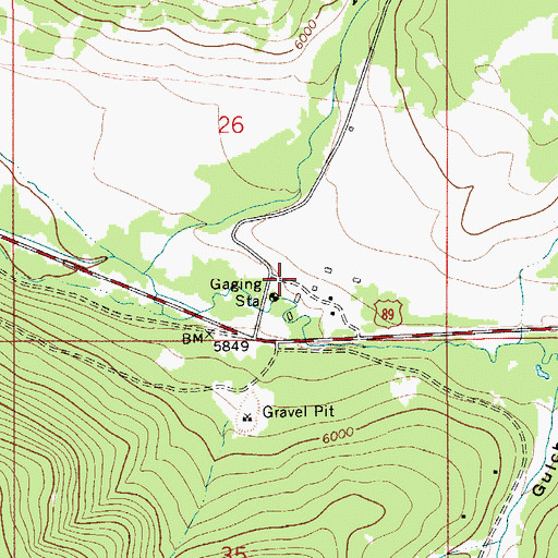 Topographic Map of Barzee Post Office (historical), MT