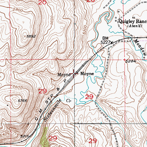 Topographic Map of Minden Post Office (historical), MT