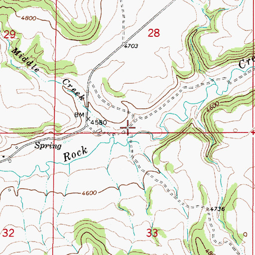 Topographic Map of Willow Springs Post Office (historical), MT