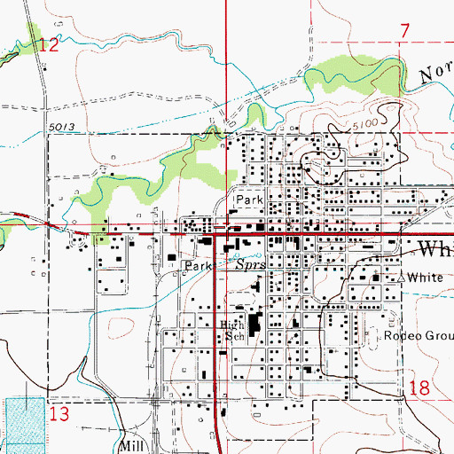 Topographic Map of White Sulphur Springs Post Office, MT