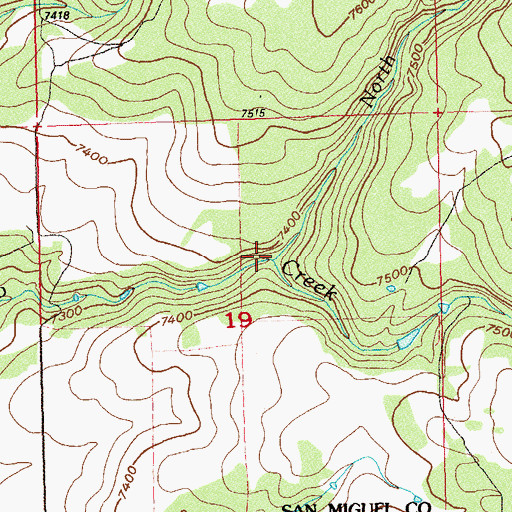 Topographic Map of North Branch Chico Creek, CO