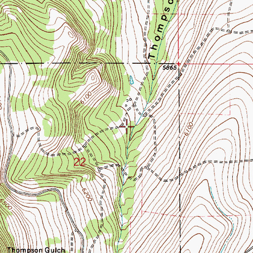 Topographic Map of Gile Post Office (historical), MT