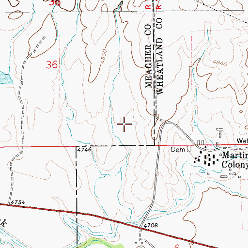 Topographic Map of Gauglersville (historical), MT