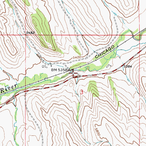 Topographic Map of Freemans (historical), MT