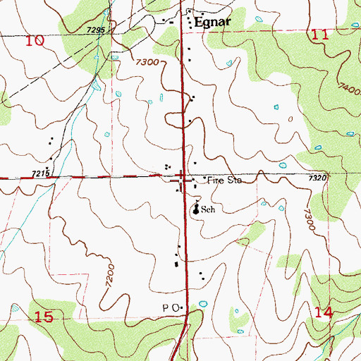 Topographic Map of Egnar School, CO