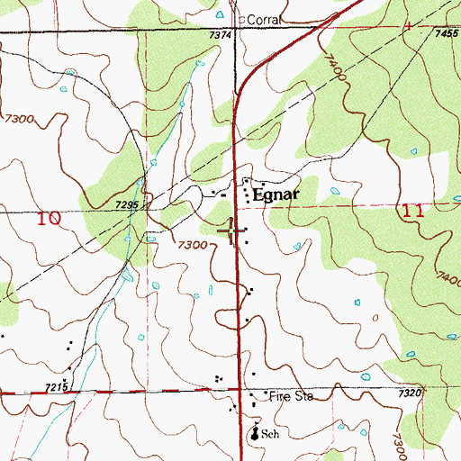 Topographic Map of Egnar, CO