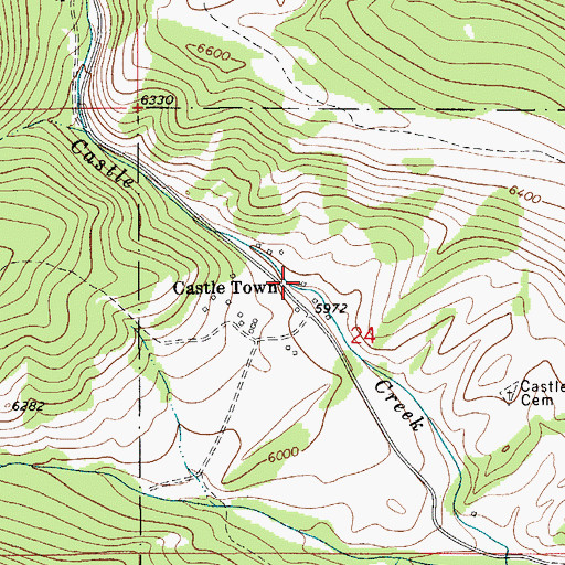 Topographic Map of Castle School (historical), MT