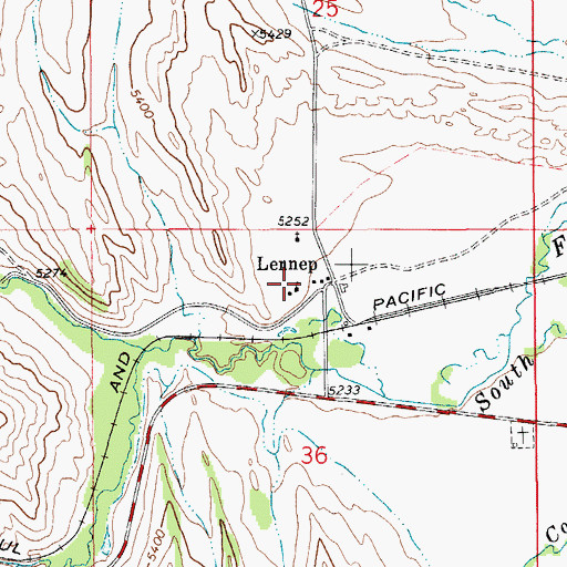 Topographic Map of Lennep Elementary School, MT