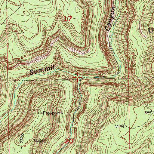 Topographic Map of Bishop Canyon, CO