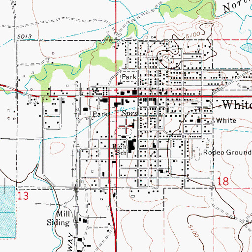 Topographic Map of White Sulphur Springs Elementary School, MT
