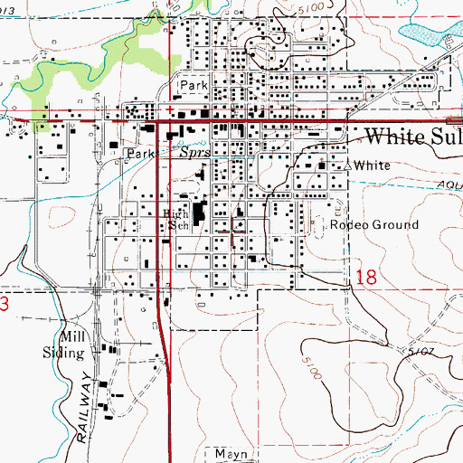 Topographic Map of First Presbyterian Church, MT