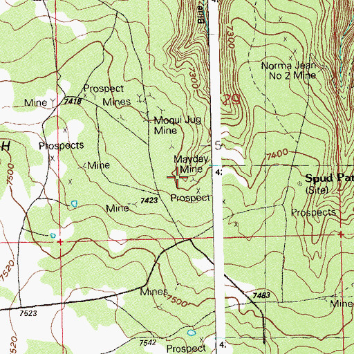 Topographic Map of Mayday Mine, CO