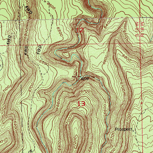 Topographic Map of Bell Creek, CO