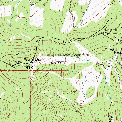 Topographic Map of Muley Ski Trail, MT