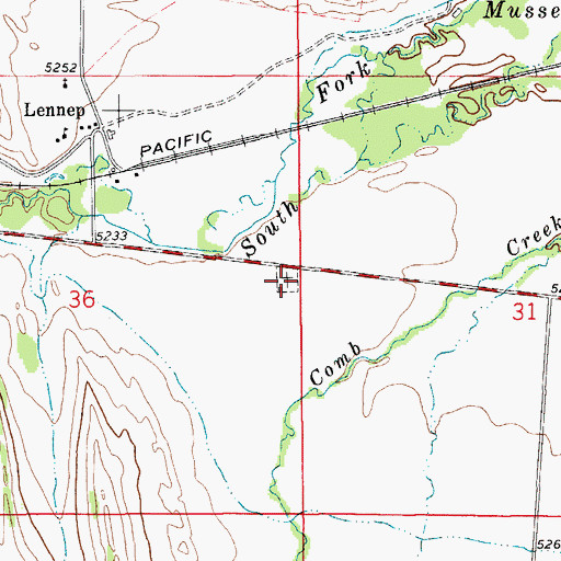 Topographic Map of Lennup Cemetery, MT