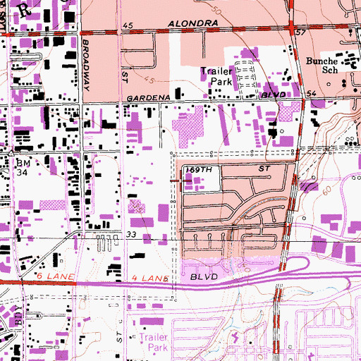 Topographic Map of Ambler Elementary School, CA