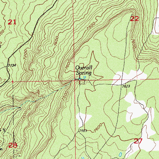 Topographic Map of Overall Spring, CO