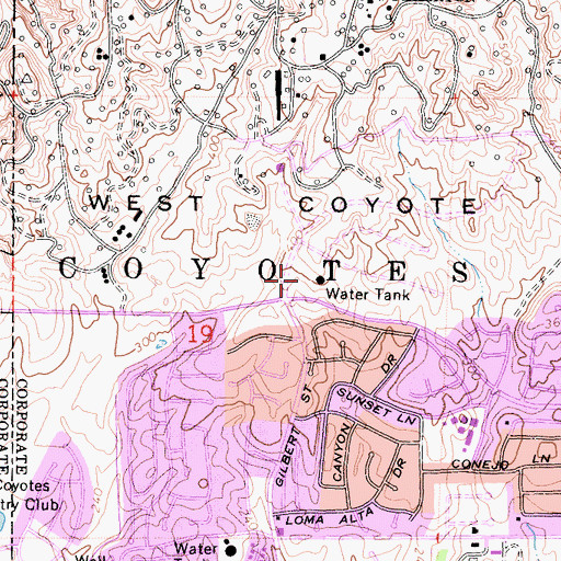 Topographic Map of Coyote Hills Park, CA