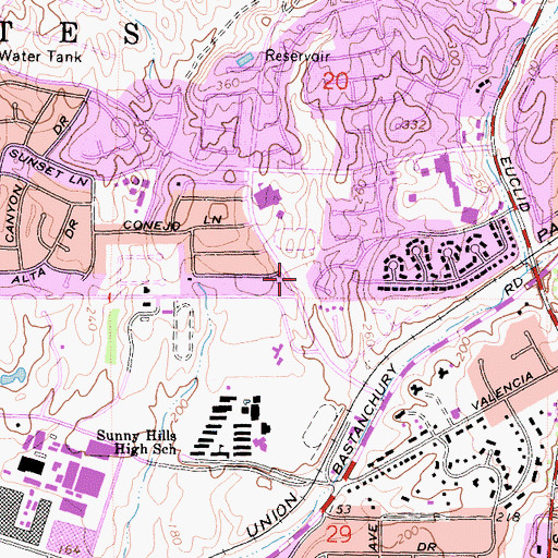 Topographic Map of Edward White Park, CA