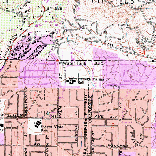 Topographic Map of Estell Park, CA