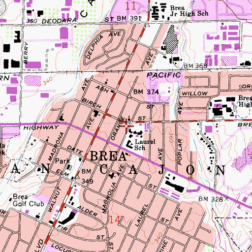 Topographic Map of Lagos De Moreno Park, CA