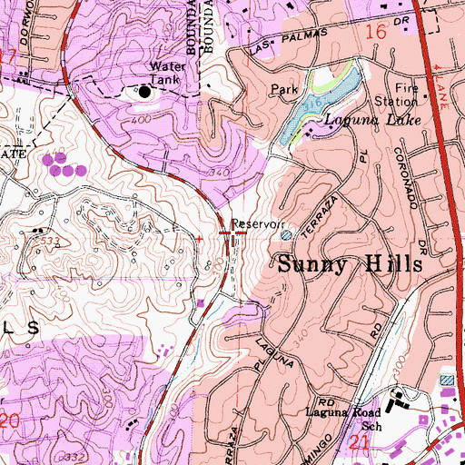 Topographic Map of Laguna Lake Park, CA