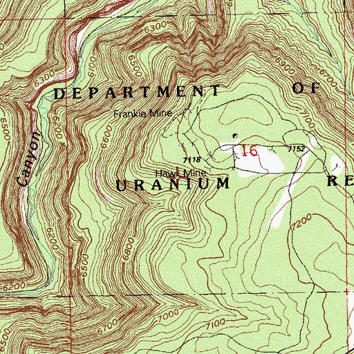 Topographic Map of Hawk Mine, CO