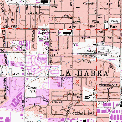 Topographic Map of Loma Verde Park, CA