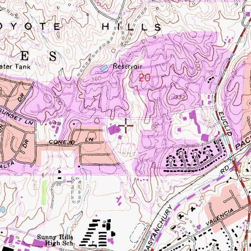 Topographic Map of Roger Chaffee Park, CA