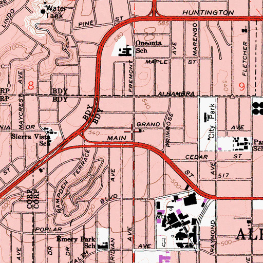 Topographic Map of Calvary Union Church, CA