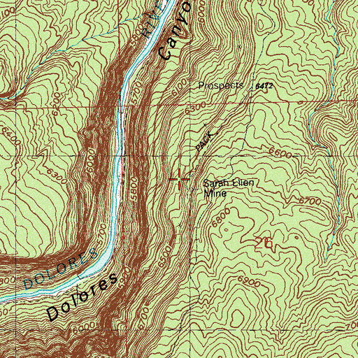 Topographic Map of Sarah Ellen Mine, CO