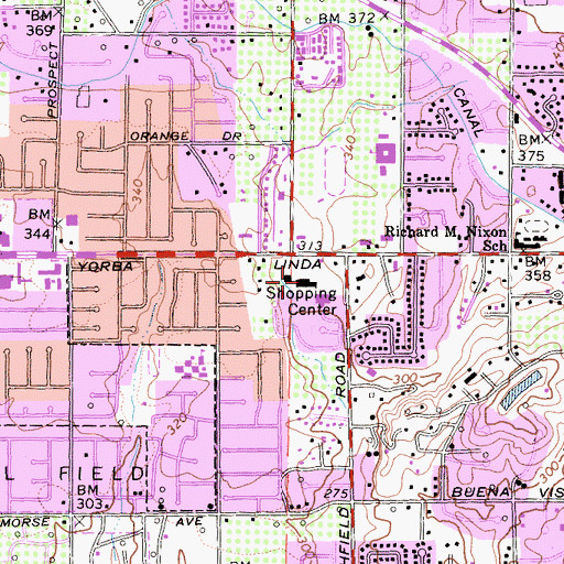 Topographic Map of Alpha Beta Shopping Center, CA