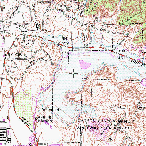 Topographic Map of Carbon Canyon Regional Park, CA