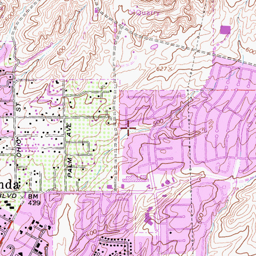 Topographic Map of Fairmont Knolls Park, CA