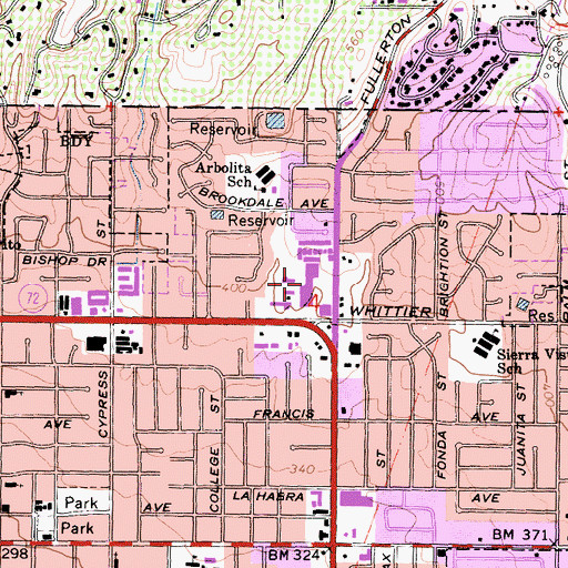 Topographic Map of North Hills Plaza Shopping Center, CA